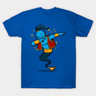 Funny Cute Dabbing Blue Magic Genie Cartoon T-Shirt